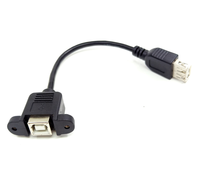 תושבת ללוח USB 2.0 A נקבה ל-B כבל מאריך עם בורג