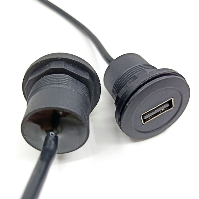 Paneeliasennus vedenpit&auml;v&auml; USB 2.0 A naaras AF oikeaan kulmaan USB Urospuolinen AM-kaapeli