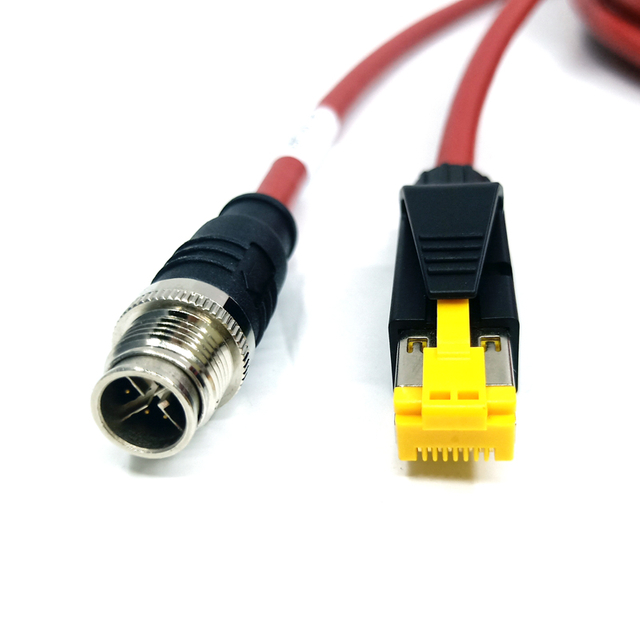 M12 X kood 8P isane t&ouml;&ouml;stusliku RJ45 CAT6A SSTP kaabli komplekt